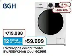 Coto Bgh - lavarropas carga frontal bwfi08w24ar cod. 602691 oferta