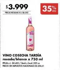 Disco Vino cosecha tardía rosado/blanco oferta