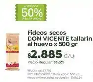 Jumbo Don vicente - fideos secos tallarín al huevo x 500 gr oferta