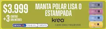 Krea - manta polar lisa o estampada