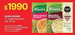 Supermercados Vea Knorr - sopa vs. presentaciones oferta