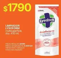 Supermercados Vea Lysoform - limpiador multisuperficie oferta