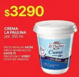 Supermercados Vea La paulina - crema oferta