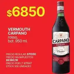 Supermercados Vea Carpano - vermouth rosso oferta