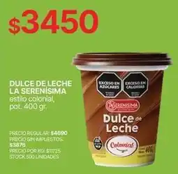 Supermercados Vea Colonial - dulce de leche oferta