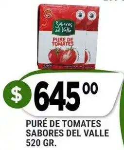 Supermercados Mayor Sabores del valle puré de tomates oferta