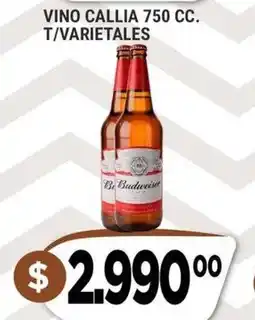 Supermercados Mayor Budweiser vino callia 750 cc. oferta