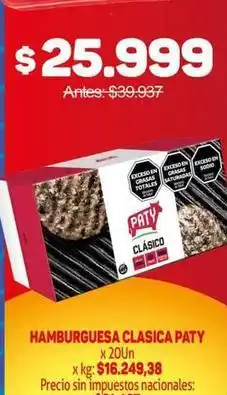 Makro Paty - hamburguesa cl asica oferta