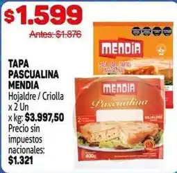 Makro Mendia - tapa pascualina oferta