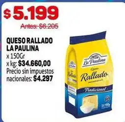 Makro La paulina - queso rallado oferta