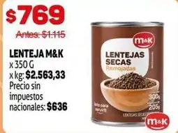 Makro M&k - lentejas secas oferta