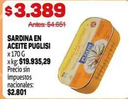 Makro Puglisi - sardina en aceite oferta