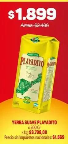 Makro Playadito - yerba suave oferta