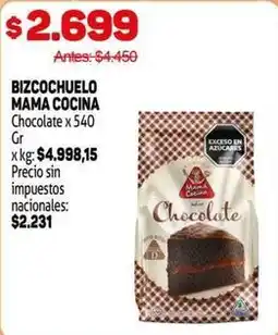 Makro Mama cocina - bizcochuelo chocolate oferta