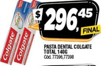Supermercados Yaguar Pasta Dental Colgate Total 140g oferta