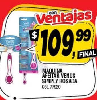 Supermercados Yaguar Maquina Afeitar Venus Simply Rosada oferta