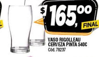 Supermercados Yaguar Vaso Rigolleau Cerveza Pinta 540c oferta
