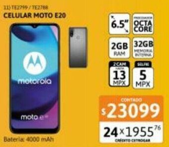 Cetrogar Motorola Celular Moto E20 oferta