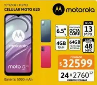 Cetrogar Motorola Celular Moto G20 oferta
