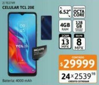 Cetrogar Celular TCL 20E oferta