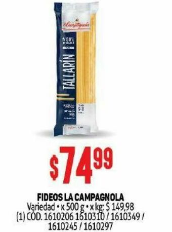 Makro Fideos la campagnola 500g oferta