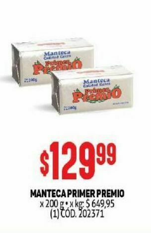 Makro Manteca primer premio 200g oferta