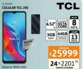 Cetrogar Celular TCL 20E oferta