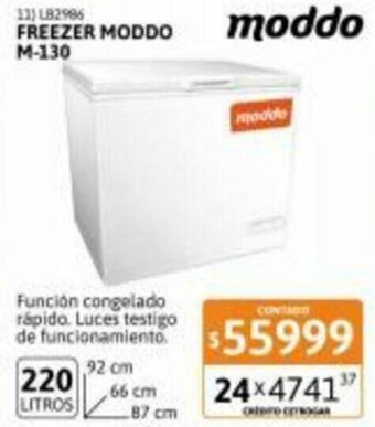 Cetrogar Freezer Moddo M-130 oferta