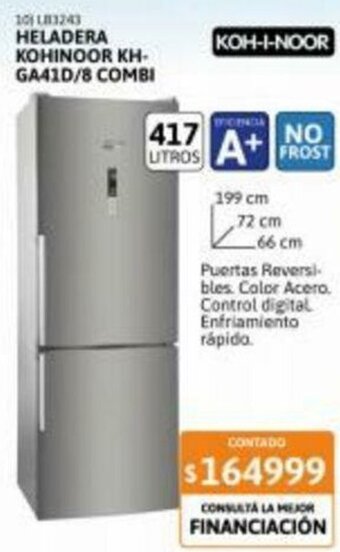 Cetrogar Heladera Kohinoor KH-GA41D/8 Combi oferta
