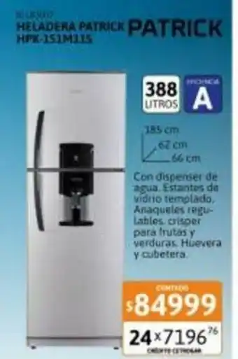 Cetrogar Heladera Patrick HPK-151M115 oferta