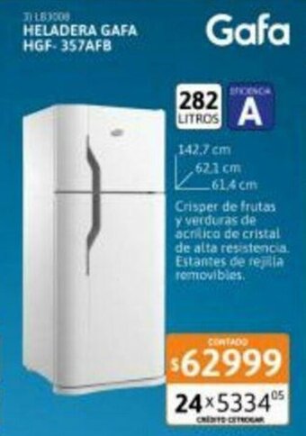 Cetrogar Heladera Gafa HGF=357AFB oferta