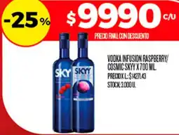 Supermercados DIA Skyy vodka infusion raspberry/ cosmic oferta