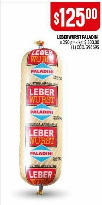 Makro Leberwurst paladini 250g oferta