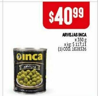 Makro Arvejas inca 350g oferta