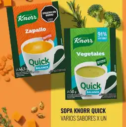 Supermercados Tadicor Knorr sopa quick varios sabores oferta