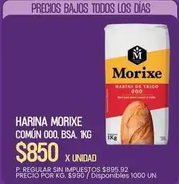 Supermercados Vea Morixe - harina morixe común 000, bsa. 1kg oferta