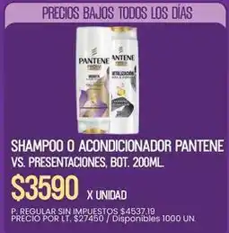 Supermercados Vea Pantene - shampoo o acondicionador oferta