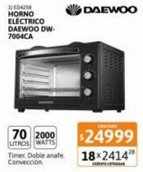 Horno Electrico Daewoo DW. 7004CA oferta en Cetrogar