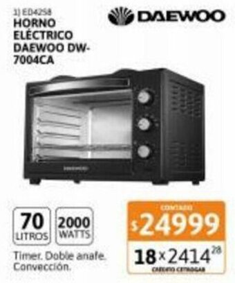 Cetrogar Horno Electrico Daewoo DW. 7004CA oferta