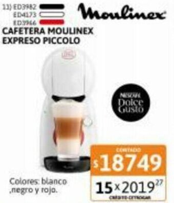Cetrogar Cafetera Moulinex Expreso Piccolo oferta