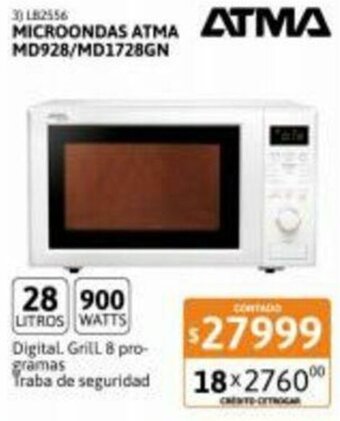 Cetrogar Microondas Atma MD928/MD1728GN oferta