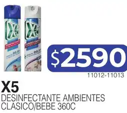 Masivos X5 desinfectante ambientes clasico/bebe 360c oferta