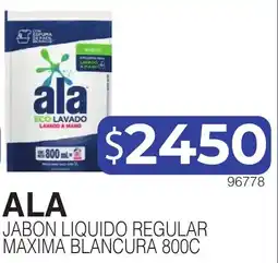Masivos Ala jabon liquido regular maxima blancura 800c oferta