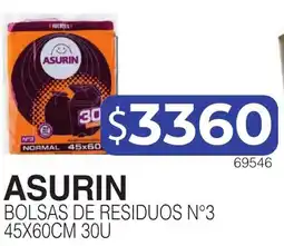 Masivos Asurin bolsas de residuos n°3 oferta