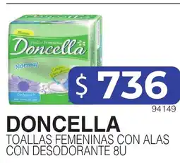 Masivos Doncella toallas femeninas con alas con desodorante 8u oferta