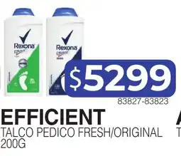Masivos Rexona talco pedico fresh/original oferta