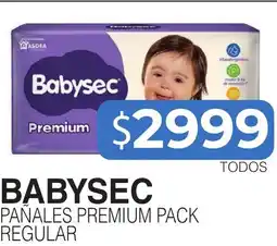 Masivos Babysec pañales premium pack regular oferta