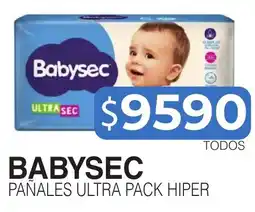 Masivos Babysec pañales ultra pack hiper oferta