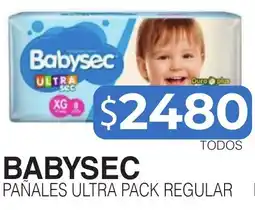Masivos Babysec pañales ultra pack regular oferta