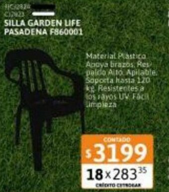 Cetrogar Silla Garden Life Pasadena F860001 oferta